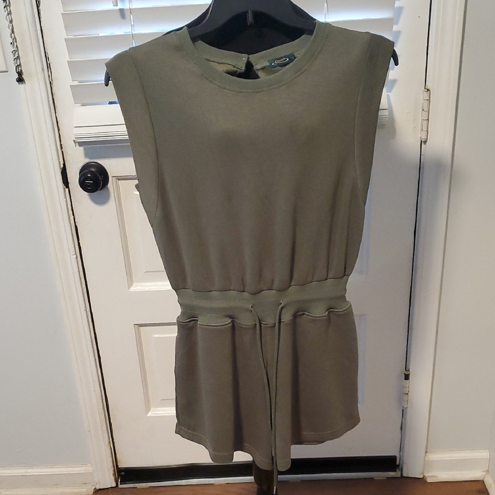 Ofeefan Olive Green Sleeveless Romper